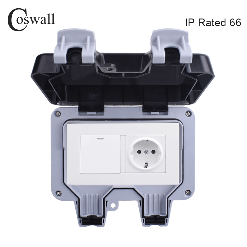 Outdoor Lighting Socket - Coswall IP66 Wetterfeste Wasserdichte Outdoor Wand