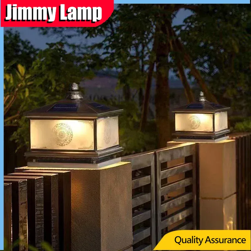 Outdoor Lighting Brass - Outdoor Solar Wand Lampe Retro Chinesische