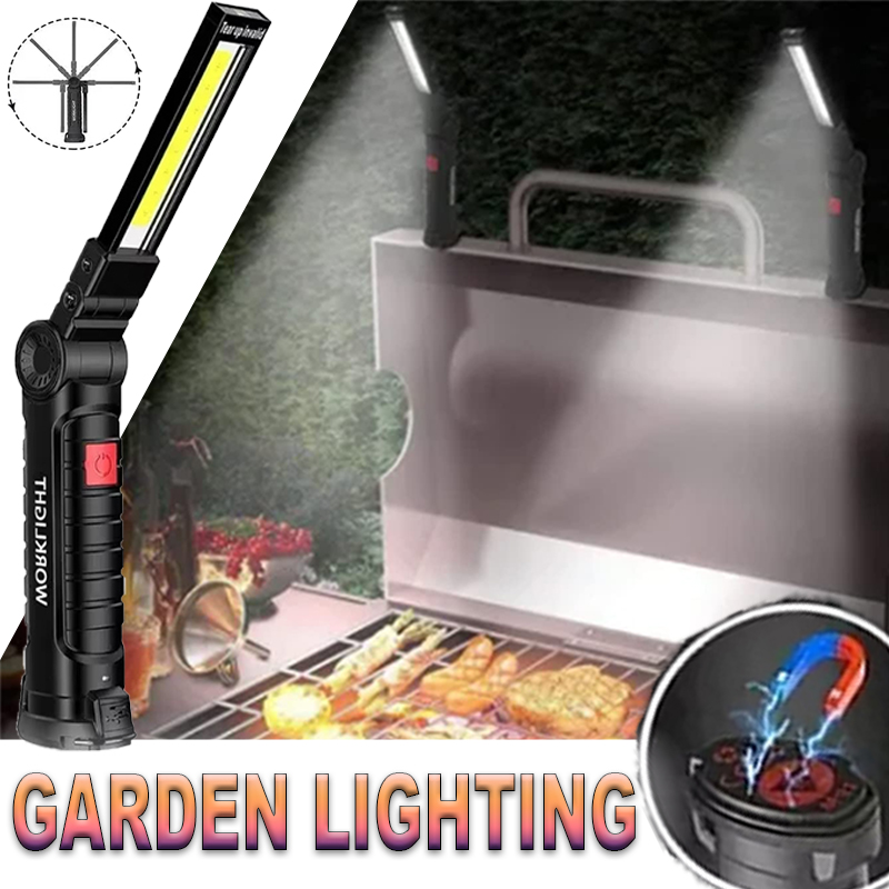Outdoor Lighting Lanterns - Tragbare LED-Taschenlampe mit Magnethaken, Outdoor-Reparatur-Arbeitsleuchte, wiederaufladbare