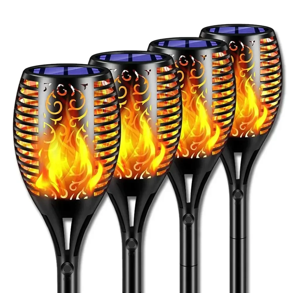 Fire Torch Solar - Solar-Gartenfackel mit Flackerlicht, 96 LEDs, Wasserdichte