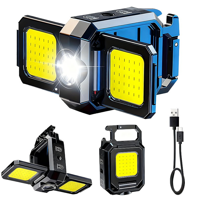 Outdoor Lighting Lanterns - Mini-Taschenlampe, Schlüsselanhänger-Licht, COB-Arbeitsleuchte, wiederaufladbare USB-Lampe mit