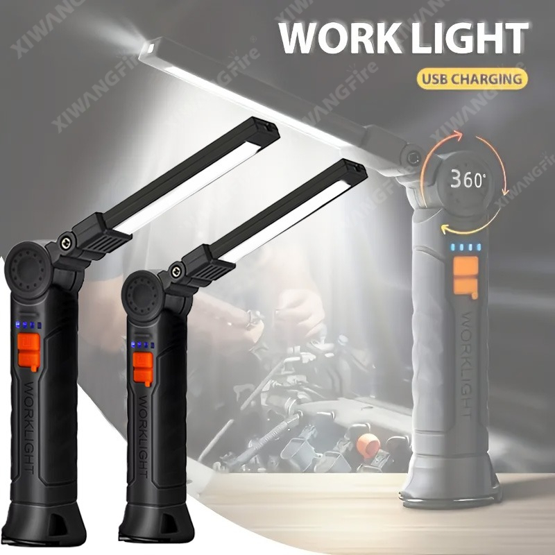 Outdoor Lighting Hooks - Wiederaufladbare LED-Taschenlampe, Arbeitsleuchte mit Magnet und