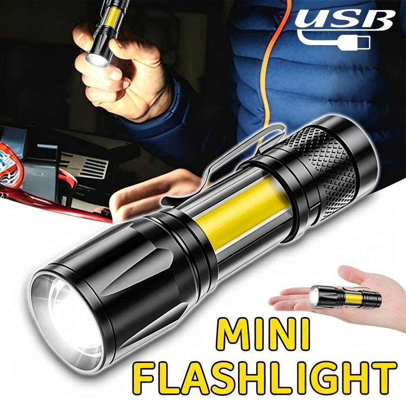 Outdoor Lighting Lanterns - Mini-LED-Taschenlampe, COB-Flutlicht, tragbare Arbeitstaschenlampe, wiederaufladbare USB-Laterne,