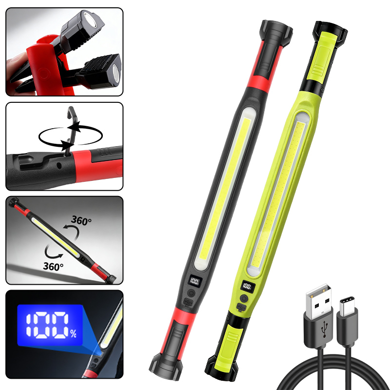 Outdoor Lighting Hooks - COB-Arbeitsleuchte Typ C, wiederaufladbar, magnetisch, wasserdicht,