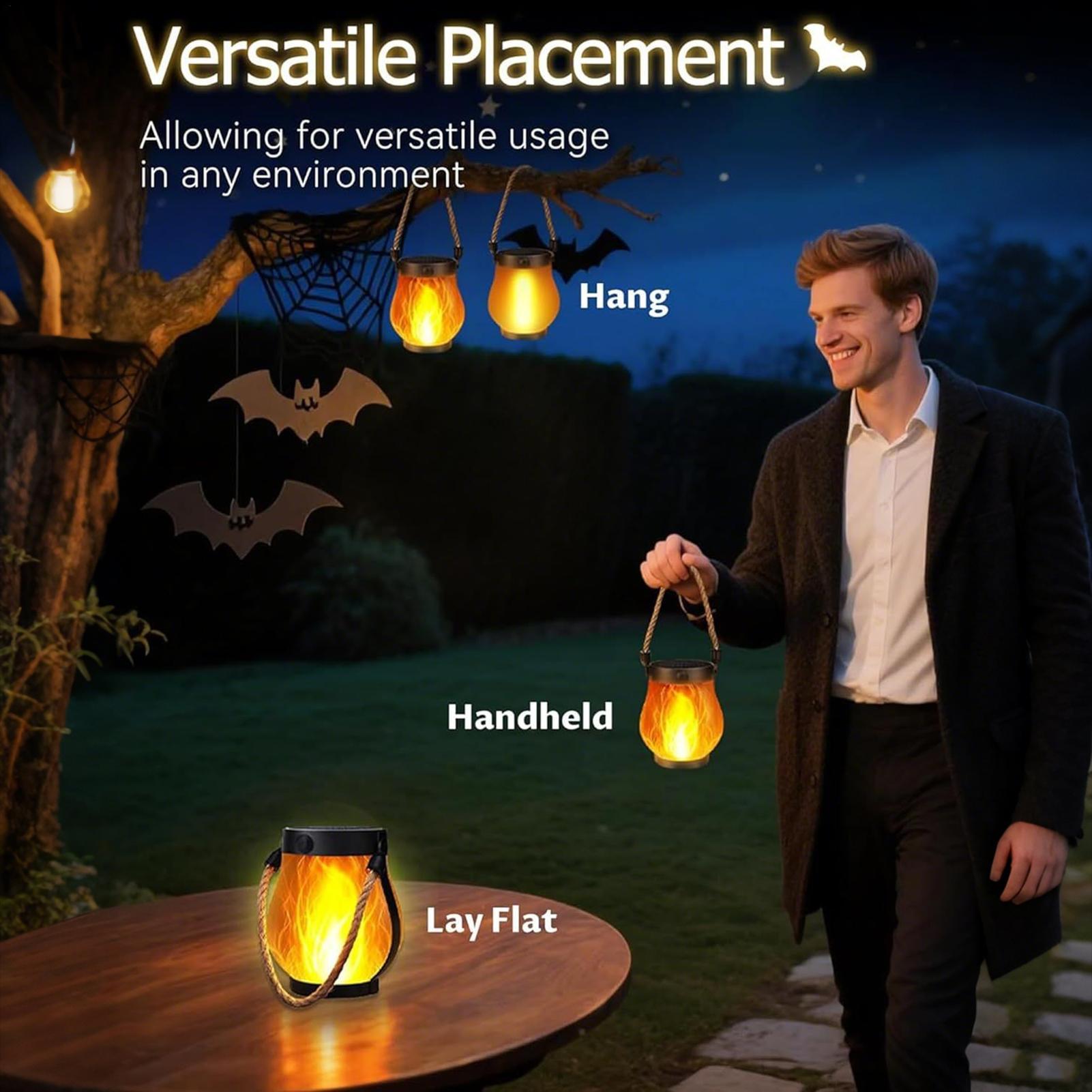 Fire Torch Solar - Solar-Flackerlichter mit Flammeneffekt Hängende Solarbetriebene Laterne