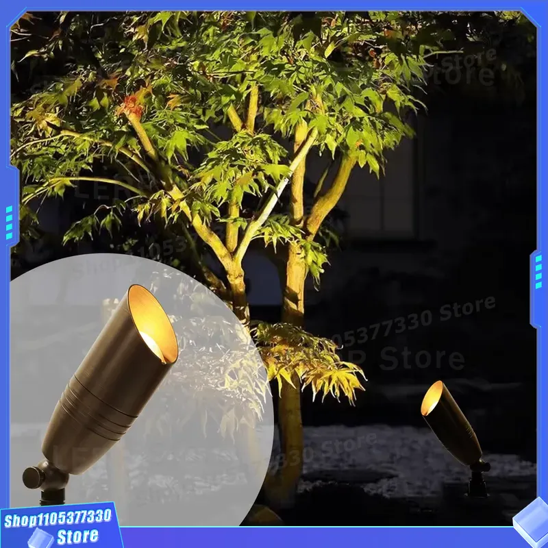 Outdoor Lighting Brass - Niederspannungs-MR16-LED-Strahler 2700K Messing Außen-Gartenleuchte Landschaftsbeleuchtung für