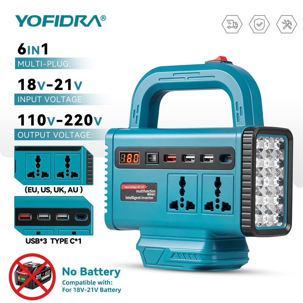Outdoor Lighting Socket - YOFIDRA 220V Tragbarer Stromwechselrichter, Notstromversorgung für