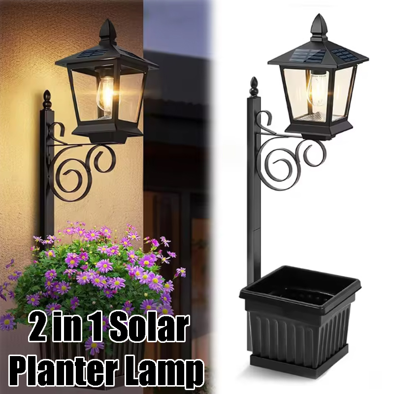 Outdoor Lighting For Garden - Solarbetriebene 2-in-1 Blumentopf-Leuchte Warmweiße Wasserdichte Lampe