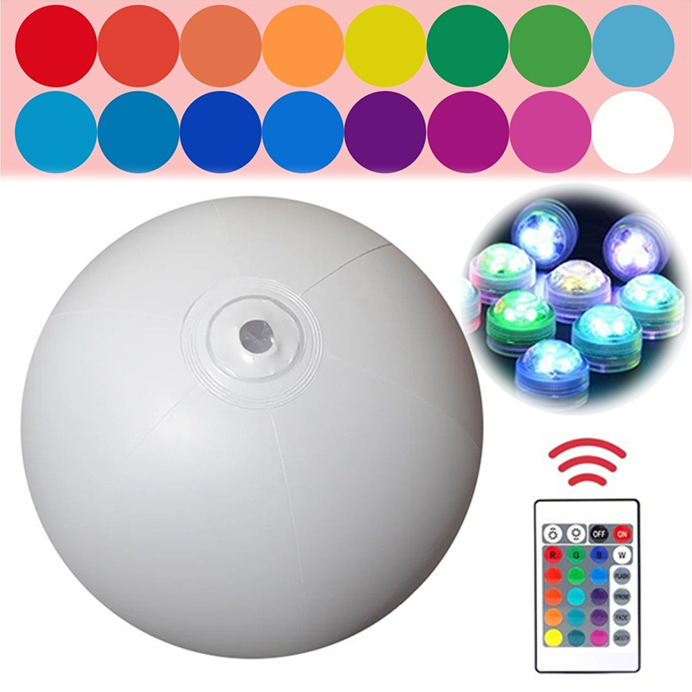 Outdoor Lighting Around Pool - Aufblasbarer Pool-Strandball 16 Farben Leuchtender LED-Gartenballon