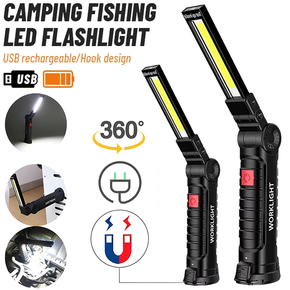 Outdoor Lighting Hooks - LED COB Taschenlampe USB wiederaufladbare Taschenlampe