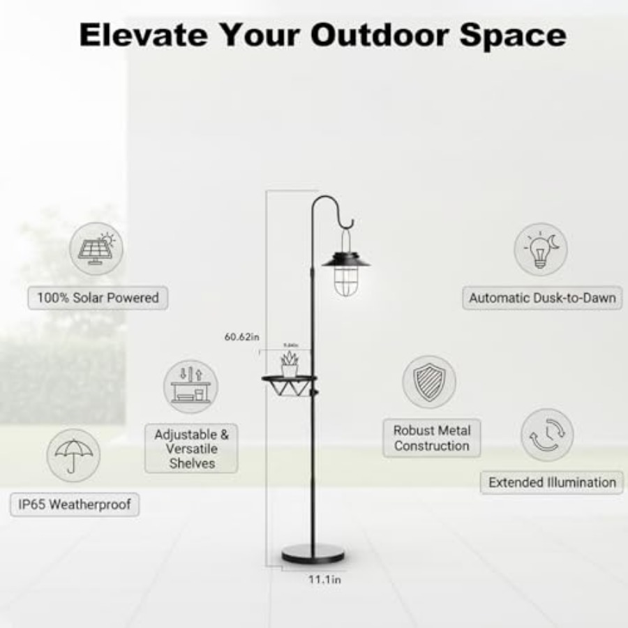 Solar-Stehlampe mit Tisch, 60  – Outdoor Lighting Hooks Bewertung und Preis