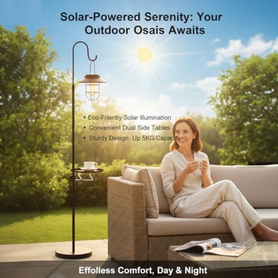 Solar-Stehlampe mit Tisch, 60  – Outdoor Lighting Hooks Bewertung und Preis