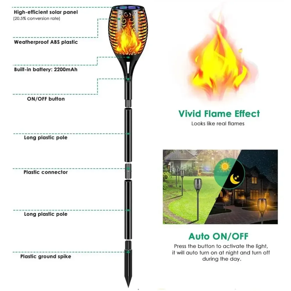 Solar-Gartenfackel mit Flacker – Fire Torch Solar Bewertung und Preis