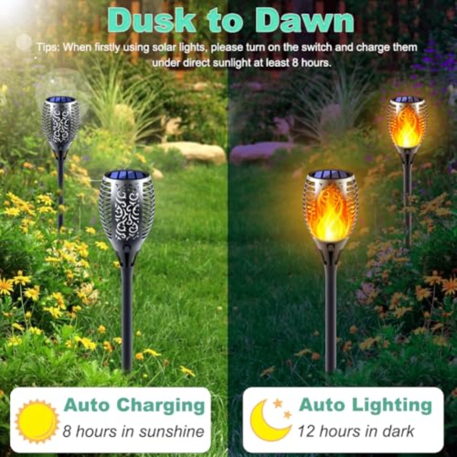 Solar-Fackellichter mit Flacke – Fire Torch Solar Bewertung und Preis