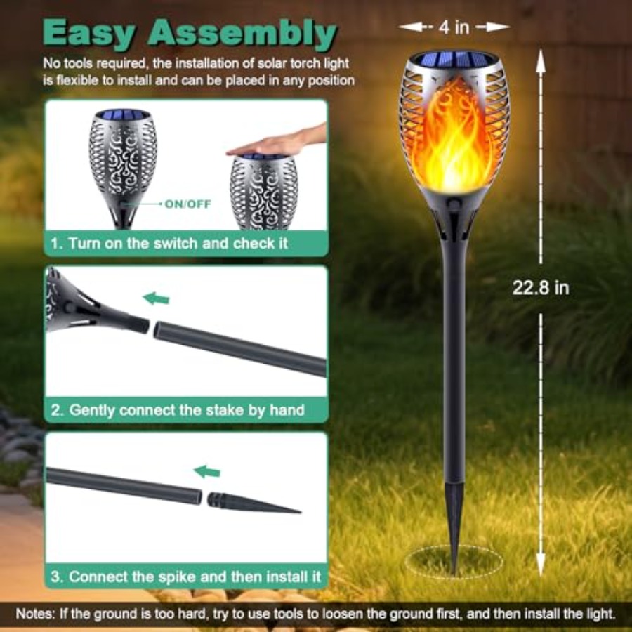 Solar-Fackellichter mit Flacke – Fire Torch Solar Bewertung und Preis
