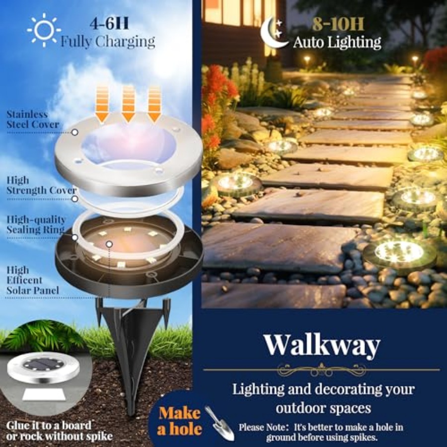 Solar-Bodenleuchten, Solar-Auß – Outdoor Lighting For Garden Bewertung und Preis